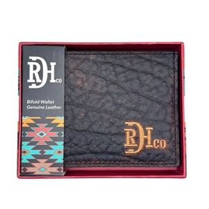 Red Dirt Hat Co Men's‎ Brown Bifold Wallet Genuine Leather